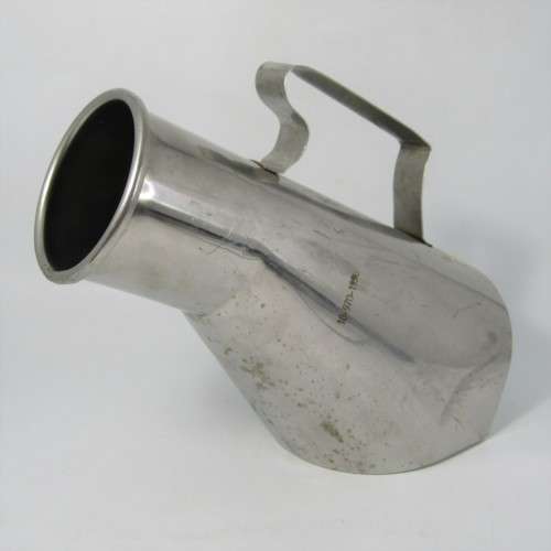 Vintage stainless steel male bed urinal