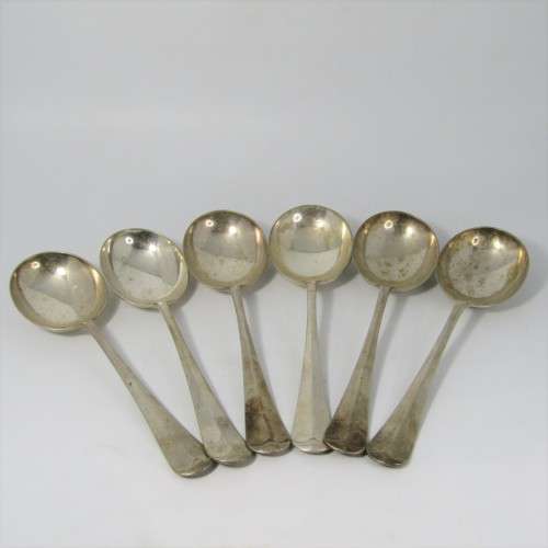 Lot of 6 silver plated spoons marked HA EA FA