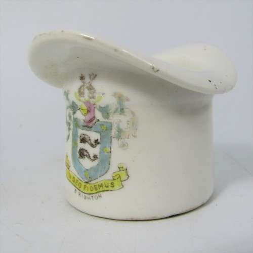 Antique Semma porcelain match holder with striker bottom