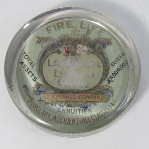 Antique paper weight for Fire, Life insurance Company