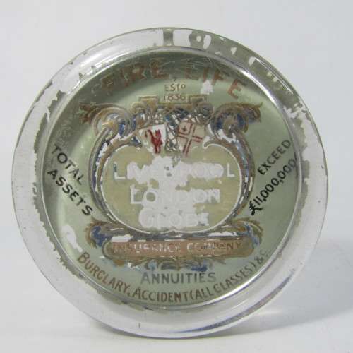 Antique paper weight for Fire, Life insurance Company