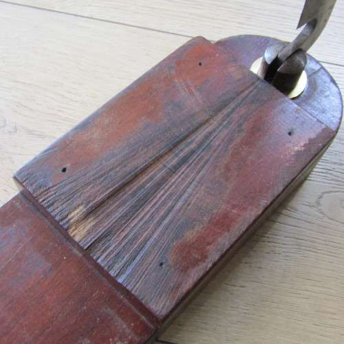 Antique cutter with wooden base - possibly tabacco or meat