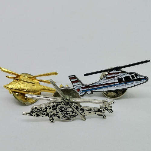 Lot of 3 different helicopter pin badges