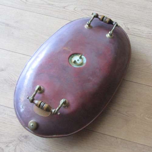Antique copper foot warmer / bed warmer - rare piece