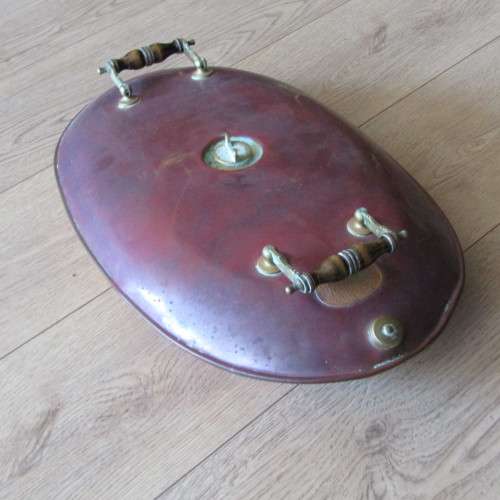Antique copper foot warmer / bed warmer - rare piece