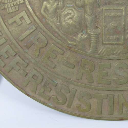 Antique Milners Patent Fire-Resisting Thief-Resisting door No. 2 brass plate