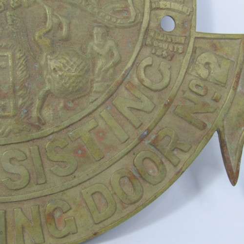 Antique Milners Patent Fire-Resisting Thief-Resisting door No. 2 brass plate