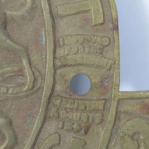 Antique Milners Patent Fire-Resisting Thief-Resisting door No. 2 brass plate