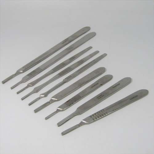 Lot of 9 stainless steel Dentist scalpal handles