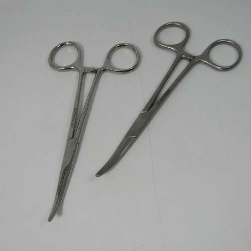 Lot of 6 Dentist clamps with curved fronts