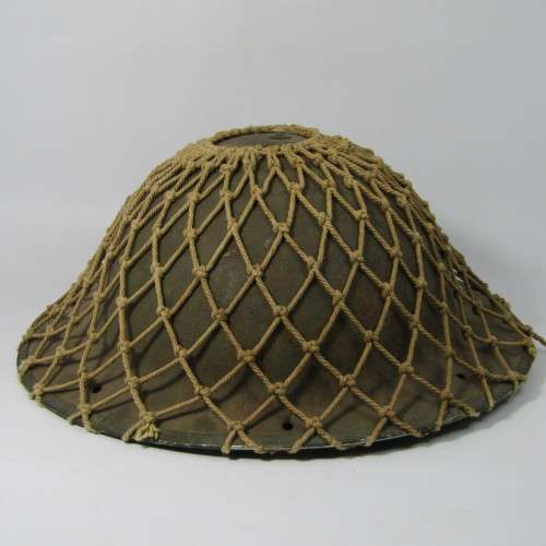 WW2 South African steel brodie helmet with netting