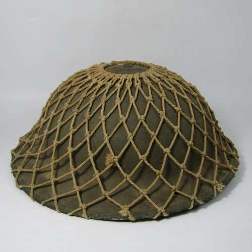 WW2 South African steel brodie helmet with netting