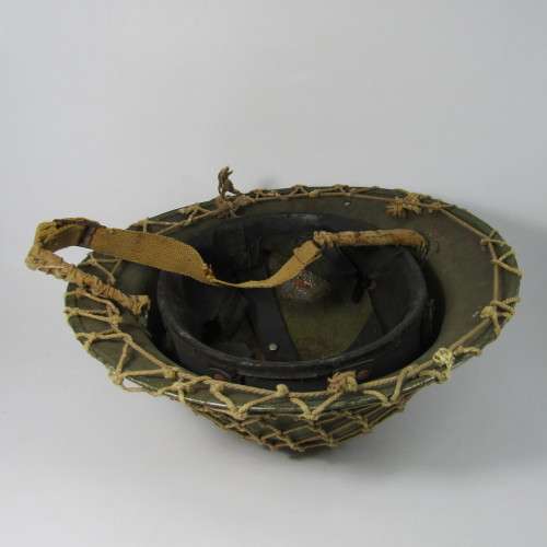 WW2 South African steel brodie helmet with netting