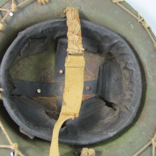 WW2 South African steel brodie helmet with netting
