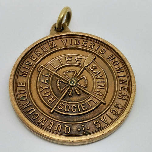 Royal Life Saving Society medallion issued to E Joubert Nov 1954
