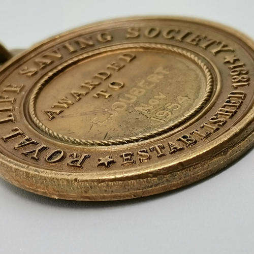 Royal Life Saving Society medallion issued to E Joubert Nov 1954