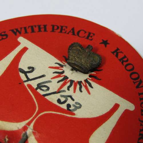 Pin sold in aid of Queens Haven old age home 1953 - with original card