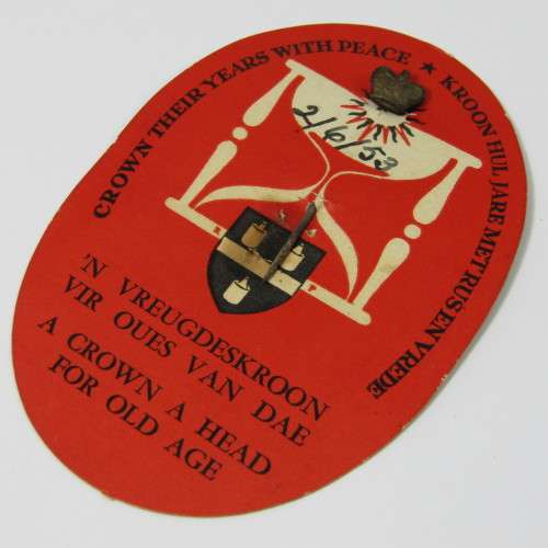 Pin sold in aid of Queens Haven old age home 1953 - with original card