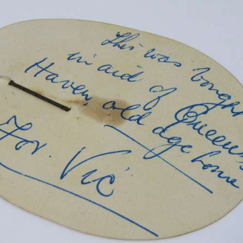 Pin sold in aid of Queens Haven old age home 1953 - with original card