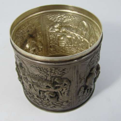 Vintage Herman Hooijkaas silver plated tea caddy for Douwe Egberts