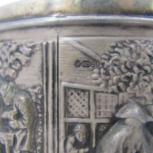Vintage Herman Hooijkaas silver plated tea caddy for Douwe Egberts