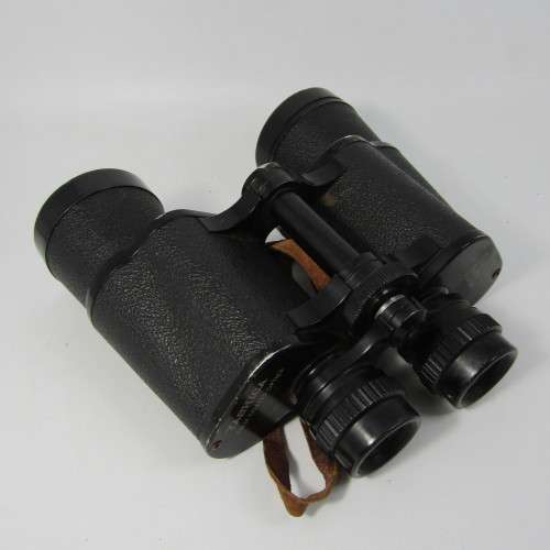 Vintage Yashica 10 x 50 binoculars in leather pouch - closing latch broken