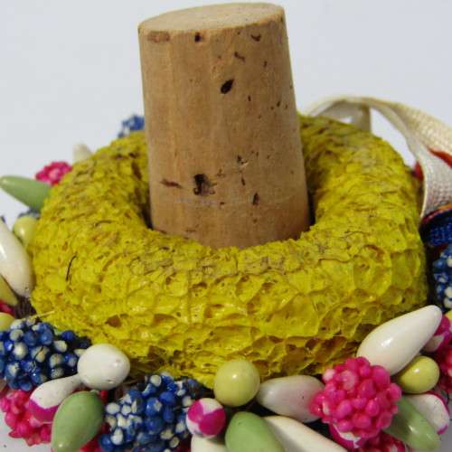 Vintage handmade wine bottle stopper decorative piece in box