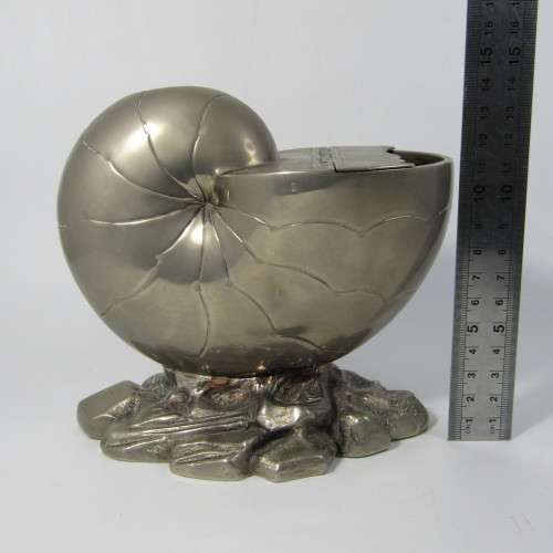 Antique Nautilus silver plated spoon warmer - some dents