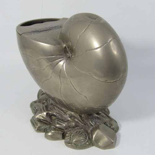 Antique Nautilus silver plated spoon warmer - some dents