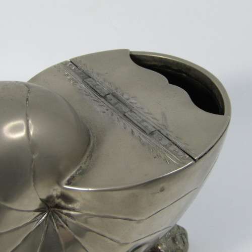 Antique Nautilus silver plated spoon warmer - some dents