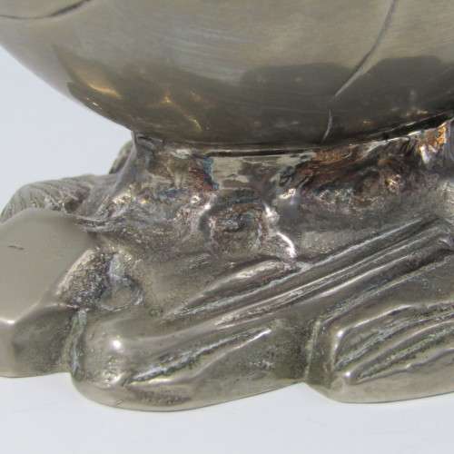 Antique Nautilus silver plated spoon warmer - some dents