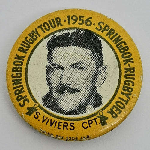 1956 Springbok Rugby tour Basie Viviers (Captain )  tinnie badge