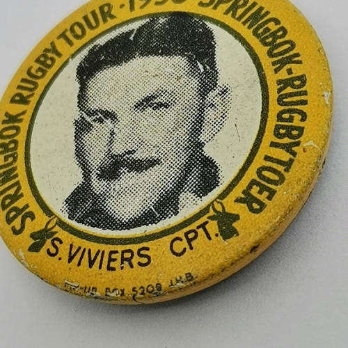 1956 Springbok Rugby tour Basie Viviers (Captain )  tinnie badge