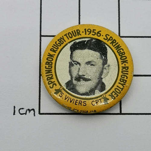 1956 Springbok Rugby tour Basie Viviers (Captain )  tinnie badge