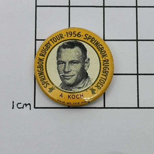 1956 Springbok Rugby tour Chris Kock tinnie badge