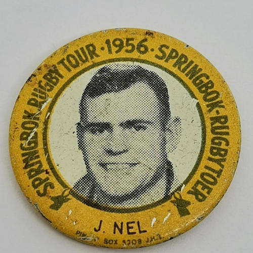 1956 Springbok Rugby tour Jeremy Nel tinnie badge