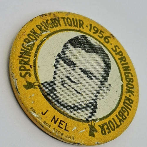1956 Springbok Rugby tour Jeremy Nel tinnie badge