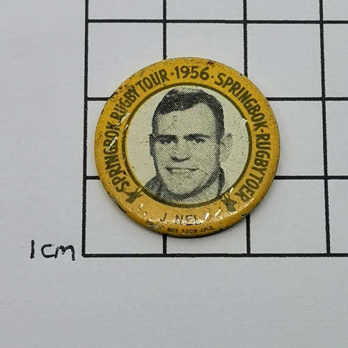 1956 Springbok Rugby tour Jeremy Nel tinnie badge