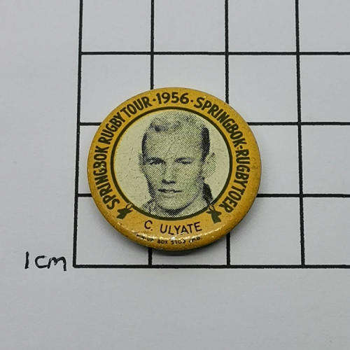 1956 Springbok Rugby tour Clive Ulyate tinnie badge