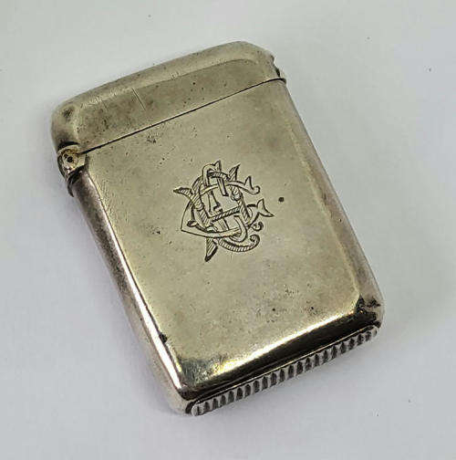 1886 Victorian hallmarked sterling silver matchbox vesta case - Weighs 14.3g