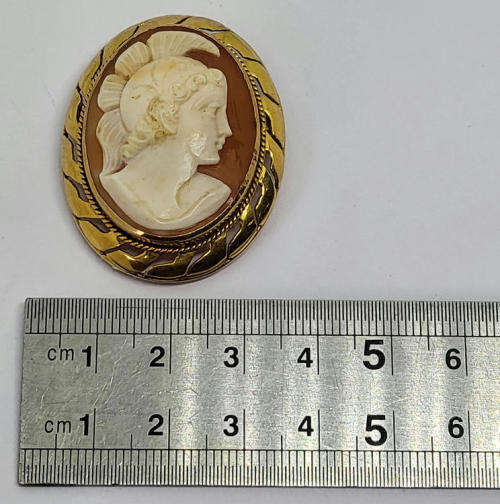 9kt Gold cameo brooch - High quality
