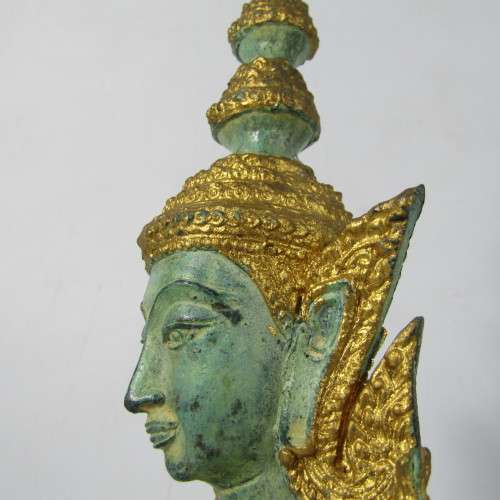 Vintage Bronze Thepanom Temple keeper of Thailand statue - 32cm