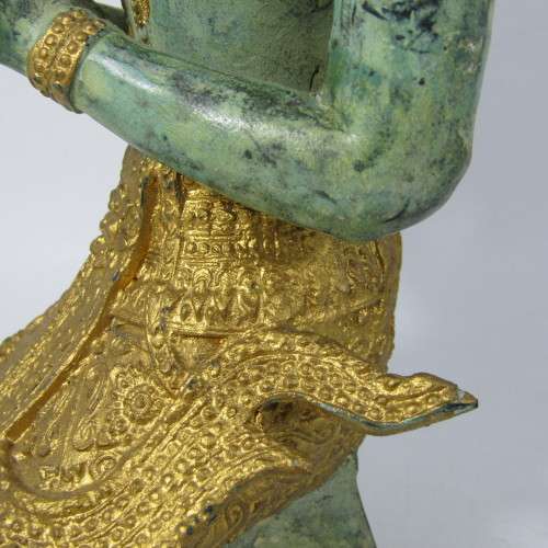 Vintage Bronze Thepanom Temple keeper of Thailand statue - 32cm