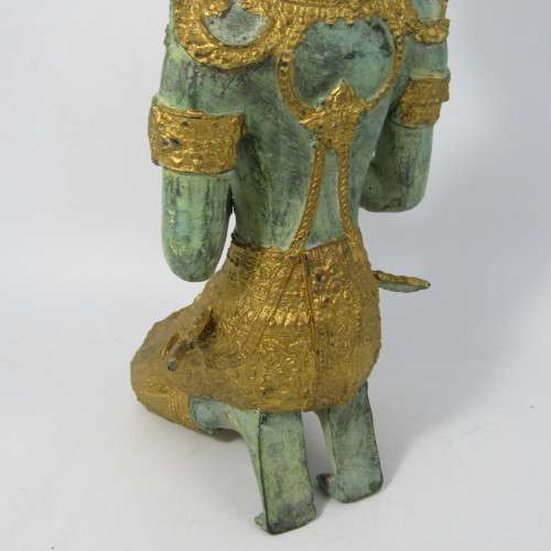 Vintage Bronze Thepanom Temple keeper of Thailand statue - 32cm