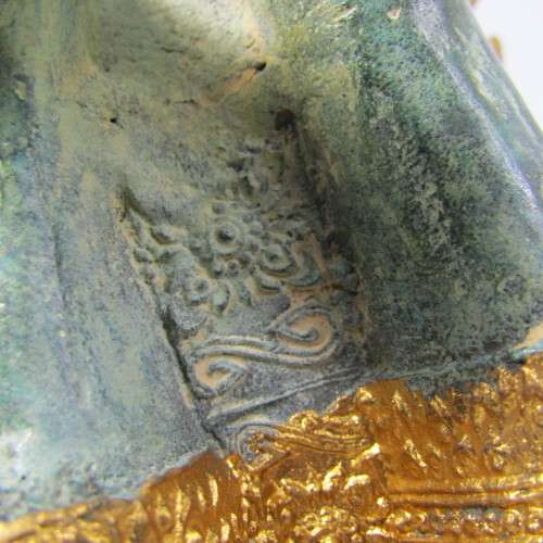 Vintage Bronze Thepanom Temple keeper of Thailand statue - 32cm