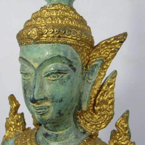 Vintage Bronze Thepanom Temple keeper of Thailand statue - 32cm
