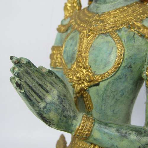 Vintage Bronze Thepanom Temple keeper of Thailand statue - 32cm