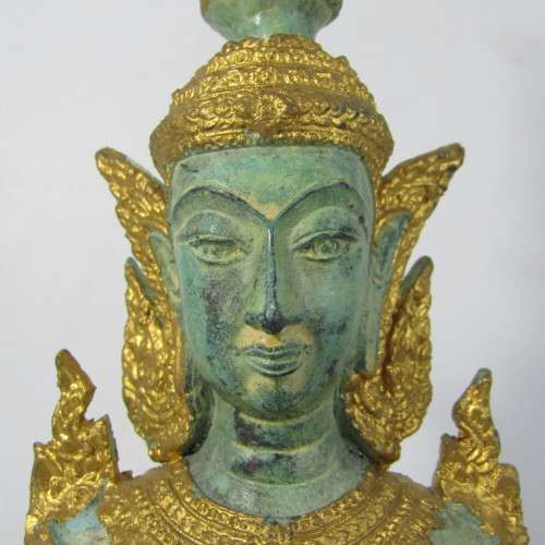 Vintage Bronze Thepanom Temple keeper of Thailand statue - 32cm
