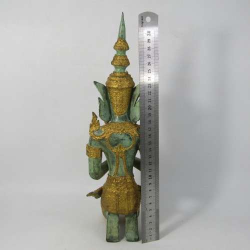 Vintage Bronze Thepanom Temple keeper of Thailand statue - 32cm