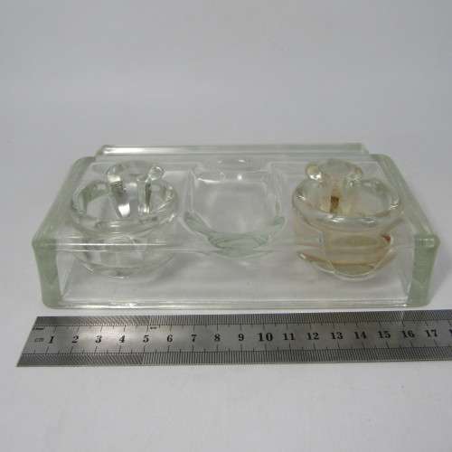 Antique English glass writing station